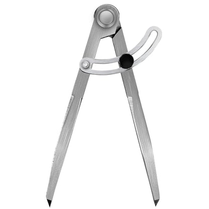 6 inch Metal Compass Scribe, Alloy Professional Woodworking Compass with Wing - size: 6 inch without pencil holder