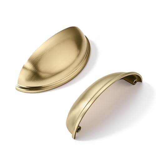 khtumeware 2 Pack 3-1/2" Drawer Pulls Champagne Bronze Cabinet Cup Pulls Kitchen Hardware Cabinet Handles Drawer Handles Knobs 3.5 inch Hole Center - color: Champagne Bronze, size: 3-1/2"(89mm) Hole Center, style: 2-pack