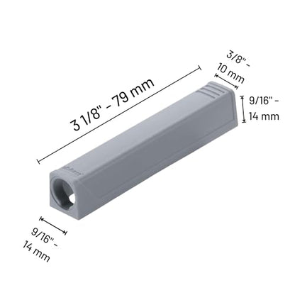 Blum 956A1004 TIP-ON Push to Open Magnetic Cabinet Latch, Platinum Grey