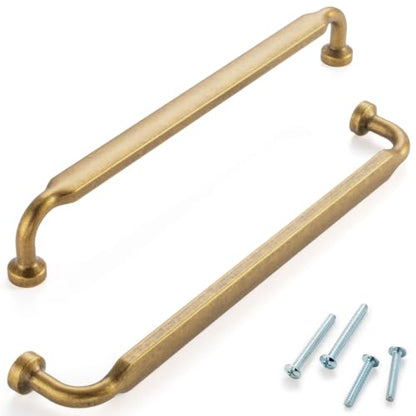 7-1/2 in Antique Brass Cabinet Pulls 5 Pack, Footed Handles P2302 - color: Antique Brass, size: 7-1/2" Hole Centers-5 Pcs