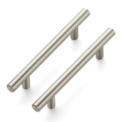 Brushed Nickel Cabinet Handles Drawer Pulls 3.75 Inch CC 25 Pack - color: Brushed Nickel T-Shaped, size: 3-3/4" Hole Center