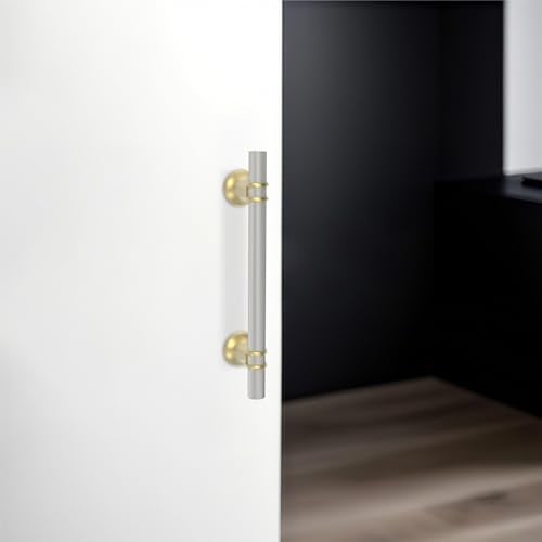 20 Pack 5 Inch Gold and Brushed Satin Nickel Cabinet Handles - color: Nickel and Gold Knurled, size: 5'' Hole Center(128mm)