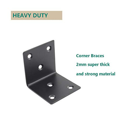 Heavy Duty Stainless Steel Corner Bracket,ULIFESTAR L Shaped Shelf Bracket 90 Degree Corner Brace Large Joint Right Angle L Bracket for Furniture Wood Cabinets Shelves (50x50x50mm) - size: 50*50*50mm