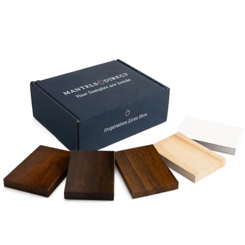 MANTELSDIRECT Salem Wood Mantel Shelf Color Sample Pack - Find Your Perfect Match - Wood Swatches - 5 Wood Finish Samples - color: Multi Color, size: Sample Pack