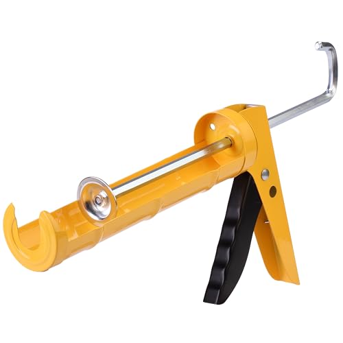 Bates- Caulking Silicone Gun, 10:1 Thrust Ratio, Hand Caulking Guns, No Drip - color: Yellow, size: 1 Pack
