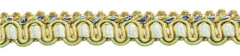 DÉCOPRO 9 Yard Value Pack of Gold Green Blue 1/2 inch Imperial IIGimp Braid Style# 0050IG Color: Mountain Spring - 4668B (27 Ft / 8 Meters) - color: Spring Green #4668 (Mint Green, Sky Blue, Light Gold), size: 9 Yards (27 ft/8m)