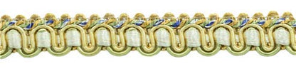DÉCOPRO 9 Yard Value Pack of Gold Green Blue 1/2 inch Imperial IIGimp Braid Style# 0050IG Color: Mountain Spring - 4668B (27 Ft / 8 Meters) - color: Spring Green #4668 (Mint Green, Sky Blue, Light Gold), size: 9 Yards (27 ft/8m)