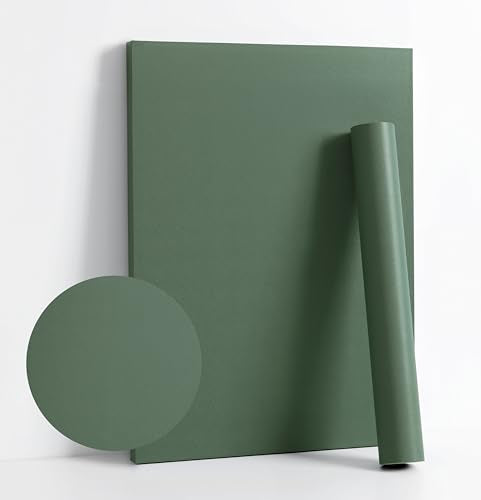 Dimoon 236''x23.6'' Green Peel and Stick Wallpaper Contact Paper Modern Self Adhesive Wall Paper Removable Renter Friendly Textured Solid Color Shelf Cabinet Vinyl Roll (236''x23.6'',Dark Green) - color: Dark Green, size: 23.6" x 236"