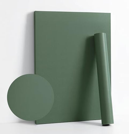 Dimoon 590''x23.6'' Green Peel and Stick Wallpaper Contact Paper Modern Self Adhesive Wall Paper Removable Renter Friendly Textured Solid Color Shelf Cabinet Vinyl Roll (590''x23.6'',Dark Green) - color: Dark Green, size: 23.6" x 590"