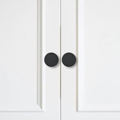 20-Pack 1-1/8 Inch Knob Matte Black Cabinet Pulls Solid Heavy Duty Cabinet Pull is Suitable for Drawers Dressers Handles Kitchens Bathroom cabinets - color: Matte Black, size: 1-1/8 Inch(28mm) Diameter