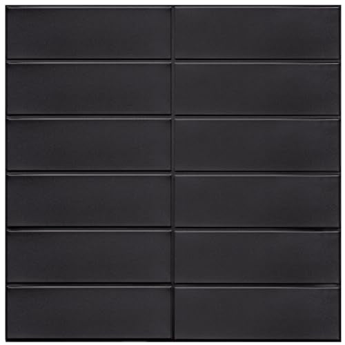 Backsplash Tile for Kitchen Peel and Stick, New Upgrade Premium Matte Black Stick on Tiles for Backsplash Kitchen, Matte Black (10-Sheet). - color: Black