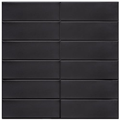 Backsplash Tile for Kitchen Peel and Stick, New Upgrade Premium Matte Black Stick on Tiles for Backsplash Kitchen, Matte Black (10-Sheet). - color: Black