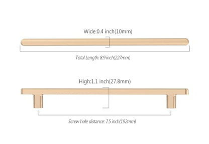 10 Pack 7.5 Inch(192mm) Kitchen Cabinet Handles Champagne Bronze Cabinet Pulls Champagne Gold Kitchen Cabinet Hardware Drawer Pulls for Cupboard Wardrobe - color: Champagne Gold, size: 7.5"/192MM Hole Center
