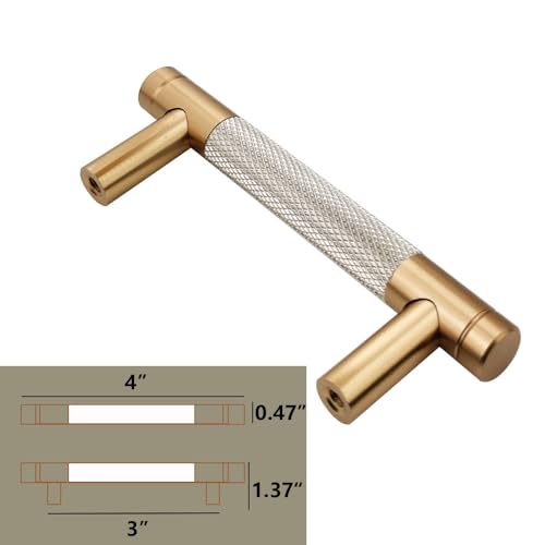 12 Pack 3 Inch 76 mm Bronze and Nickel Barrel Cabinet Pulls Cupboard Aluminum Handles Drawer Pull Cabinet Handles - color: Bronze and Nickel, size: 3 Inch