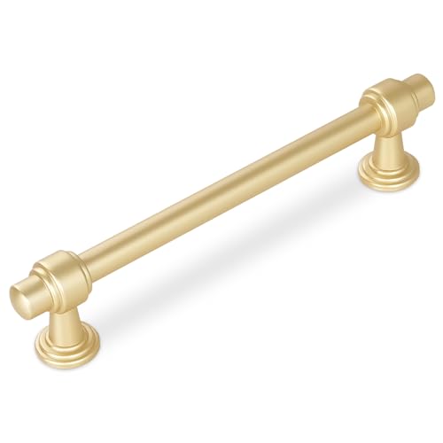 Brushed Gold Kitchen Cabinet Pulls 5 Inch 10 Pack - color: Brushed Gold, size: 5" Hole Center(128mm)