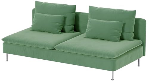 Heavy Velvet SODERHAMN Sofa Cover Compatible with IKEA Section Slipcover - color: Velvet Light Green, size: Sofa Section