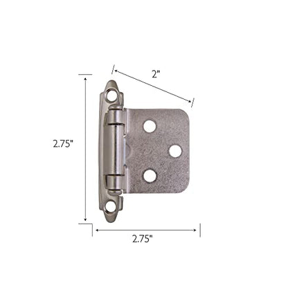 Design House Cabinet Overlay Hinge, Satin Nickel - color: Satin Nickel