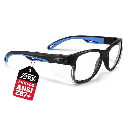 ANSI Z87.1 Safety Glasses with Side Shields, Clear Anti-Fog Scratch-Resistant Lightweight Protective Eyewear UV Protection, Durable Work Glasses for Construction, Lab & DIY