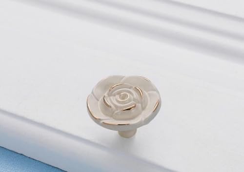 Antique Rose Flower Cabinet Knobs, Euro Rose Cabinet Knobs Drawer Pull Handles 4Pcs,Screws 3 Sizes: 22mm /25mm /30mm Each 4Pcs