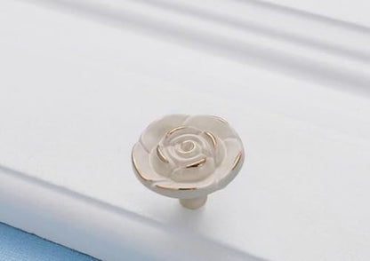 Antique Rose Flower Cabinet Knobs, Euro Rose Cabinet Knobs Drawer Pull Handles 4Pcs,Screws 3 Sizes: 22mm /25mm /30mm Each 4Pcs