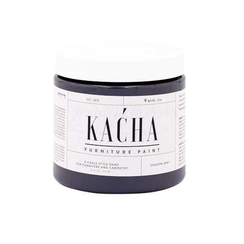 Kacha Furniture Paint | Grey Chalk Style Paint for Furniture, Cabinets, and Crafts | Pint -16 oz | Shadow Grey | Low VOC | Matte | (Topcoat Required) - color: Shadow Grey, size: 16 Fl Oz (Pack of 1)