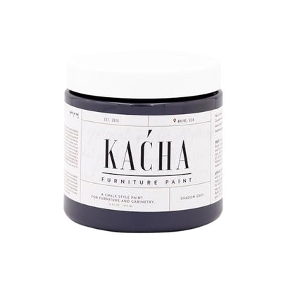 Kacha Furniture Paint | Grey Chalk Style Paint for Furniture, Cabinets, and Crafts | Pint -16 oz | Shadow Grey | Low VOC | Matte | (Topcoat Required) - color: Shadow Grey, size: 16 Fl Oz (Pack of 1)