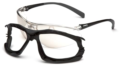 Pyramex Proximity Safety Glasses Eye Protection, Amber H2X Anti-Fog - color: I/O Mirror Anti-fog Lens/ Black Frame