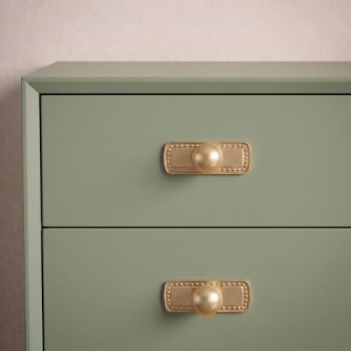 Goo-Ki Cabinet Knobs with Backplate, Champagne Bronze, 6 Pack - color: Champagne Bronze, style: Jeweled Crest Style
