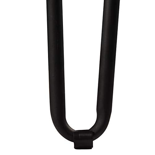 WELLAND 19" Satin Black Hairpin Table Legs, Set of 4 with Screws