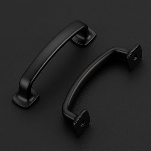 10 Pack Black Cabinet Handles, 3" Hole Center Arch Drawer Pulls - color: Black, size: 3" Hole Center