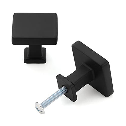 KOOFIZO 10 Pack Matte Black Cabinet Knobs, Square Single Hole Pulls K08 - color: Black, size: Knob 1 - 10Pcs