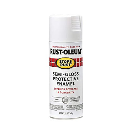 Rust-Oleum Stops Rust Spray Paint, Semi-Gloss White - color: Semi-Gloss White, size: 12 Ounce (Pack of 1)