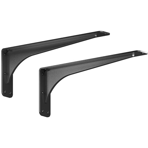 Starby Gladiator Series Solid Heavy Duty Welded 500 Lb Low Profile Granite Countertop Support Shelf Brackets Floating Shelf Discrete Slim 500 LB Capacity (2 Pack) (7" x 19" x 2.5") - size: 7" x 19" x 2.5"