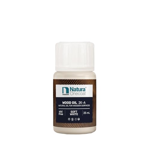 Wood Stain Oil - Sample - 25 ml, Soft White - Natural Wood Finish for Interior Furniture & Floor - Linseed Wood Oil - Environmentally Friendly - Hard Wax Oil for Color Sampling-VOC-Free - color: Soft White