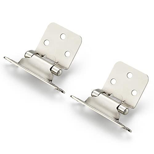 Ravinte Brushed Nickel Cabinet Hinges, 1/2 Inch Overlay, 60 Pack (30 Pairs) - color: Satin Nickel