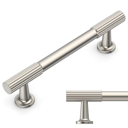Amerdeco 10 Pack Brushed Satin Nickel Cabinet Pulls 3.75 Inch(96MM) Hole Centers Kitchen Cabinet Handles Hardware Kitchen Handles for Cabinets Cupboard Handles Drawer Pulls ZH0071 - color: Brushed Satin Nickel, size: 3.75"/96MM