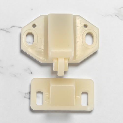 White Marine Boat Ball Catch Door Cupboard – Spring Back Plates Roller Latch Plastic Catches Cabinet Hardware and Furniture Double Latches Interior Doors Small Arrowhead Catch