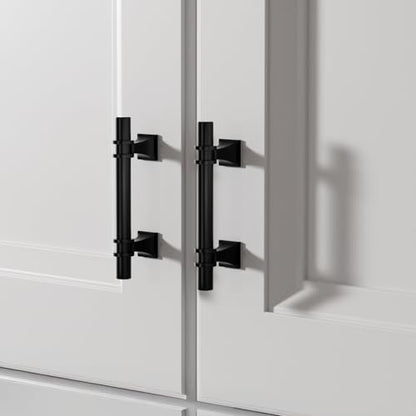 homdiy 10 Pack 3 Inch Black Cabinet Handles, Drawers Pulls for Kitchen Cabinets, Black Cabinet Pulls, Durable Modern Dresser Pull with Matte Finish, Zinc Alloy Kitchen Cabinet Hardware - color: Black, size: 3in(76mm) hole centers