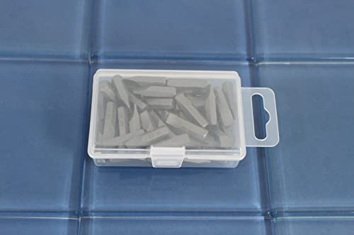 TEMO 50p 1/4" Flat Slotted 1" Long Screwdriver Insert Bit, Impact S2 Steel - size: 50p Slot 1/4" 25mmL(1"L)