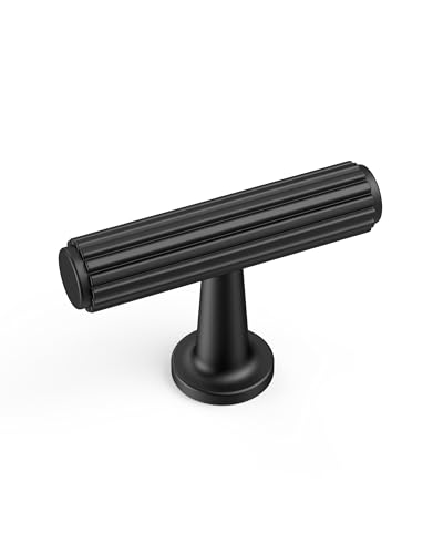 Matte Black Cabinet Knobs Drawer Pulls 10 Pack - color: Matte Black, size: T-Knob