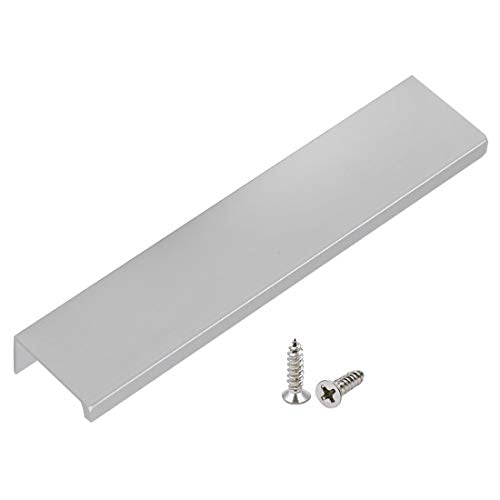 5.9 Inch Finger Pull 6Pcs, 5 Inch Hole Centers, Aluminum Alloy, Silver - color: Silver, size: 150mm/5.9", style: Straight Edge