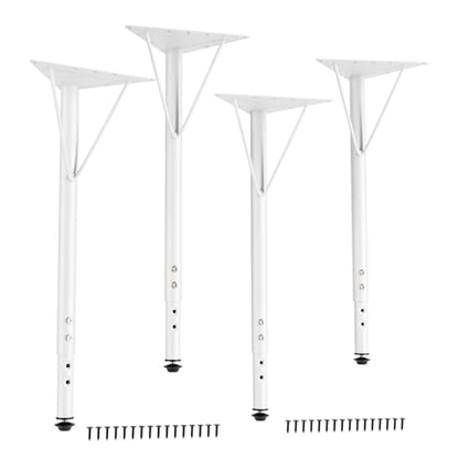 Yuleimy Adjustable Metal Table Legs 19-30 Inch, Heavy Duty Desk Leg, White - color: White 4-pack