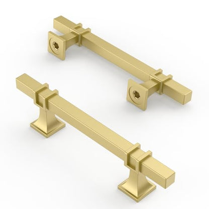Asidrama 10 Pack 3.75 Inch(96mm) Brushed Gold Kitchen Cabinet Handles, Cabinet Pulls Kitchen Cabinet Hardware for Cupboard Drawer Pulls - color: Brushed Gold, size: 3.75" Hole Center