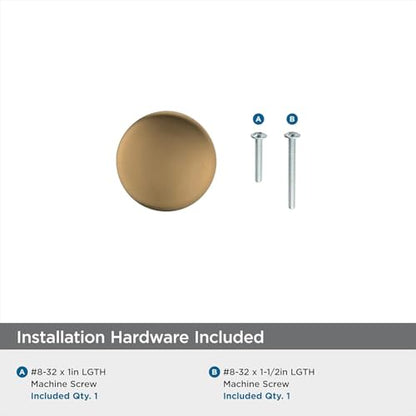 Amerock 1-1/4" Round Edona Champagne Bronze Cabinet Knob - color: Champagne Bronze, size: 1-1/4 Inch (32 mm) Diameter