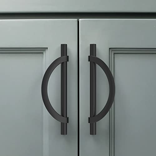 Amerdeco 10 Pack Matte Black Cabinet Pulls 5 Inch(128MM) Hole Centers Kitchen Cabinet Handles Hardware Kitchen Handles for Cabinets Cupboard Handles Drawer Pulls - color: Matte Black, size: 5"/128MM Hole Center, style: 10 Pack