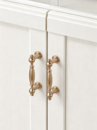 5 Pack Champagne Bronze Cabinet Pulls 3" Hole Center - color: Champagne Bronze, size: 3" hole center