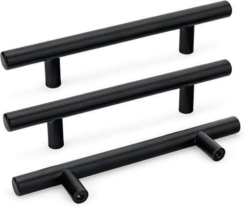 Goldenwarm 20 Pack 3-3/4" Black Cabinet Handles Matte Black Cabinet Pulls - color: Matte Black, size: 3-3/4 Inch Hole Centers