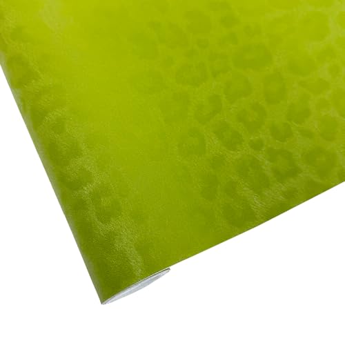 Faux Leather Leopard Roll 32 x 137 cm(12 x 54 inches) Multipurpose Synthetic Faux Leather for DIY Crafts, Earrings, Wallets, Bows, Cosmetic Bags, Handbags - Craft Making Supply (Green) - color: Green