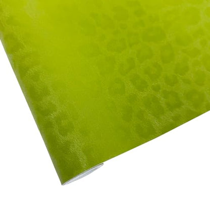Faux Leather Leopard Roll 32 x 137 cm(12 x 54 inches) Multipurpose Synthetic Faux Leather for DIY Crafts, Earrings, Wallets, Bows, Cosmetic Bags, Handbags - Craft Making Supply (Green) - color: Green