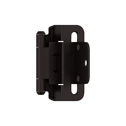 Amerock 1 Pair 3/8" Inset Oil-Rubbed Bronze Self-Closing Wrap Hinge - color: Oil Rubbed Bronze, size: 3/8 Inch (10 mm) Inset